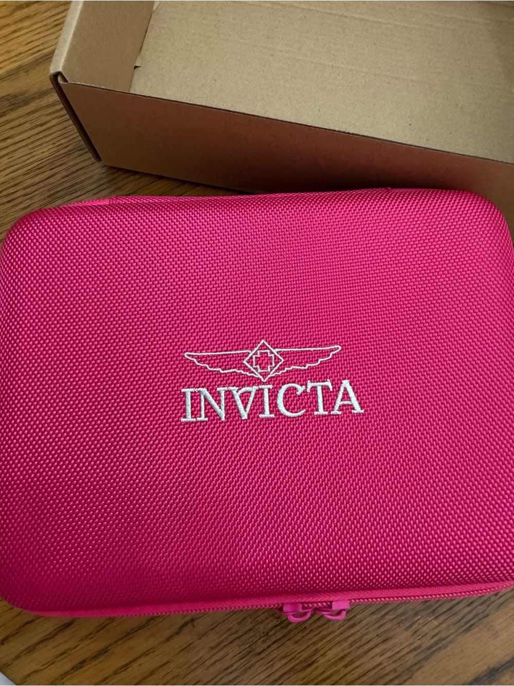 Invicta Hot Pink Watch Carrying Case with Zip Closure